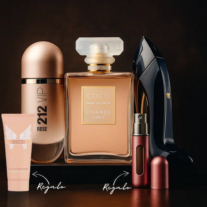 Kit 3 perfumes Good Girl, 212 Vip Rosé, Mademoiselle